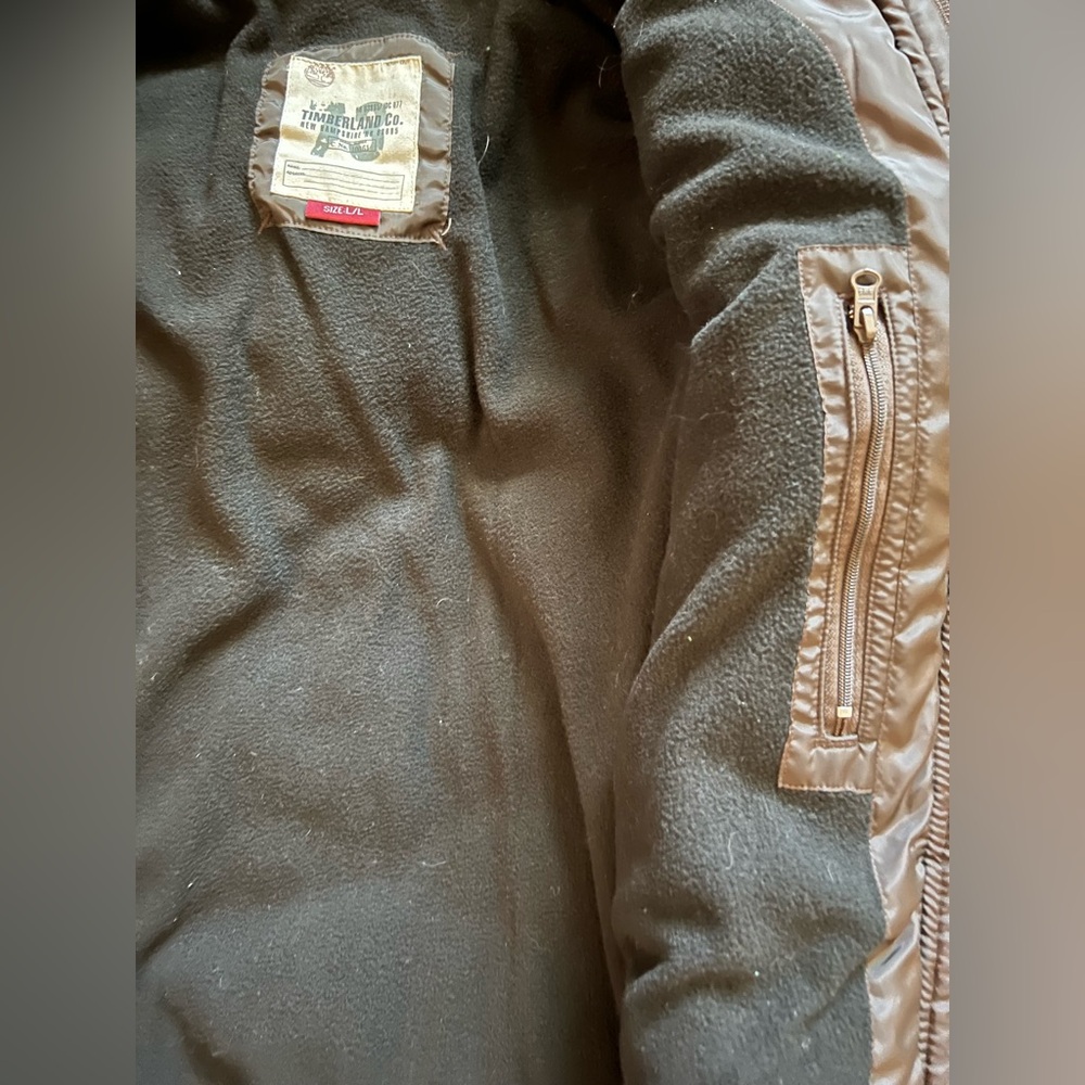 NWT. Timberland Dark Brown Puffer Coat. Sz L. - Picture 11 of 15